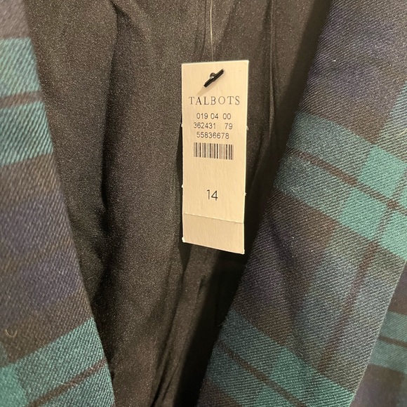 NWT Talbots plaid jacket with velvet trim - Picture 3 of 10